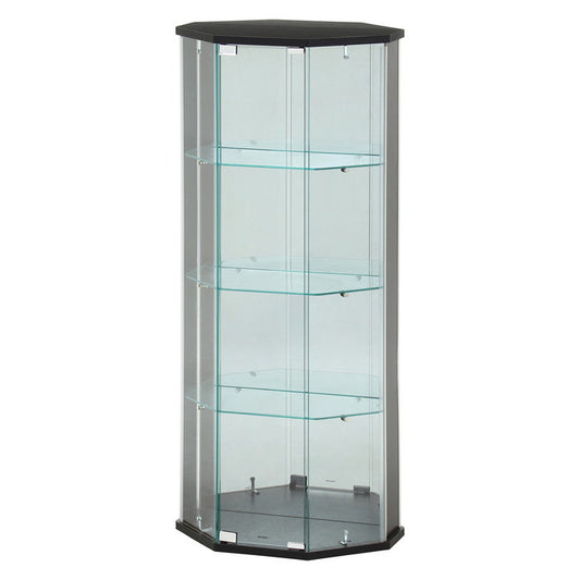 ガラス コレクション ケース BAAL コーナー BK ブラック 幅522×奥行425×高さ1195 fj-63934の画像