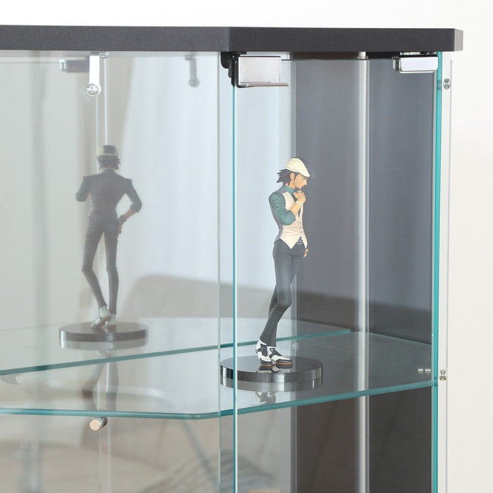 ガラス コレクション ケース BAAL コーナー BK ブラック 幅522×奥行425×高さ1195 fj-63934の画像