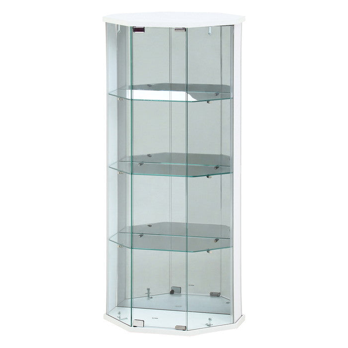 ガラス コレクション ケース BAAL コーナー WH ホワイト 幅522×奥行425×高さ1195 fj-63935の画像
