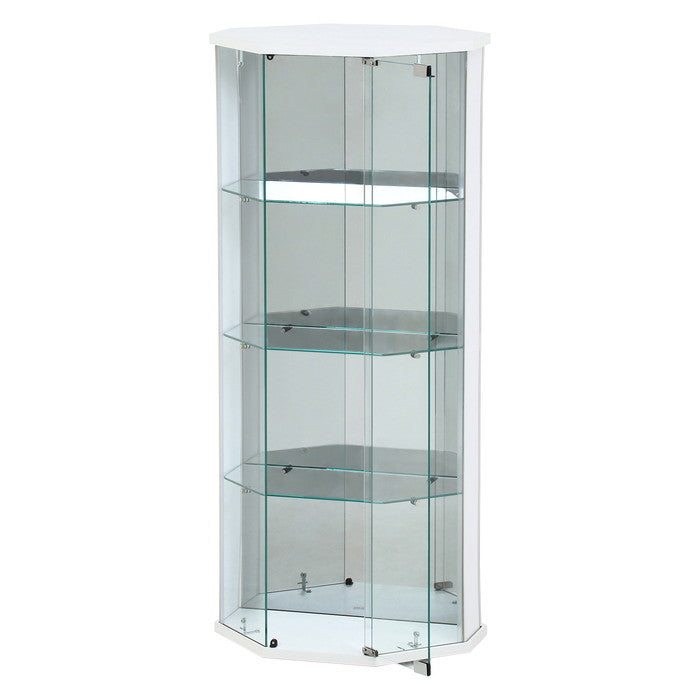 ガラス コレクション ケース BAAL コーナー WH ホワイト 幅522×奥行425×高さ1195 fj-63935の画像