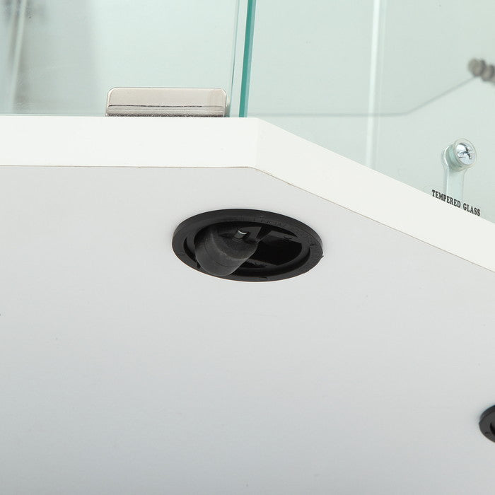 ガラス コレクション ケース BAAL コーナー WH ホワイト 幅522×奥行425×高さ1195 fj-63935の画像