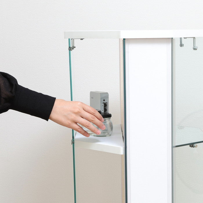 ガラス コレクション ケース BAAL コーナー WH ホワイト 幅522×奥行425×高さ1195 fj-63935の画像