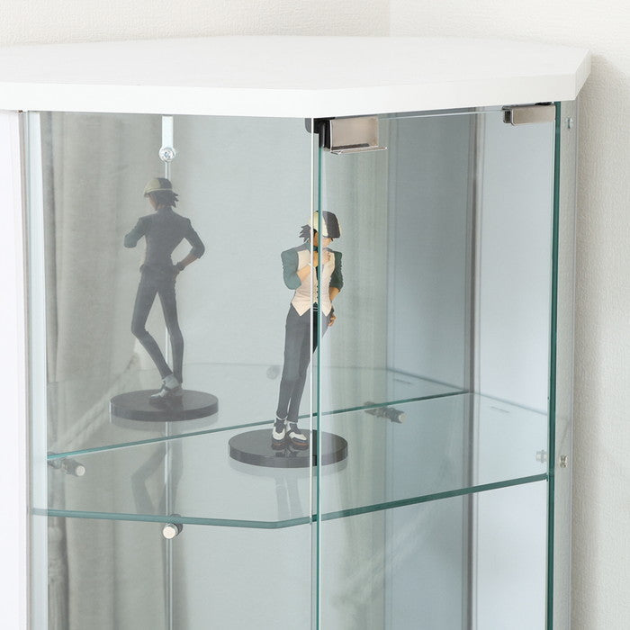 ガラス コレクション ケース BAAL コーナー WH ホワイト 幅522×奥行425×高さ1195 fj-63935の画像