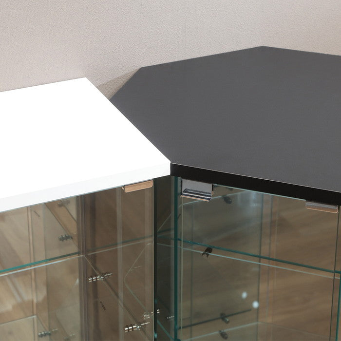 ガラス コレクション ケース BAAL ワイド WH ホワイト 幅600×奥行300×高さ1195 fj-63937の画像