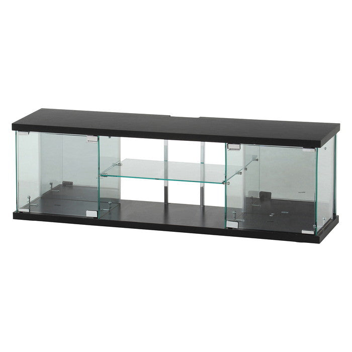 ガラス コレクション TVボード BAAL BK ブラック 幅1100×奥行300×高さ365 fj-63938の画像