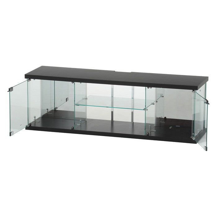 ガラス コレクション TVボード BAAL BK ブラック 幅1100×奥行300×高さ365 fj-63938の画像
