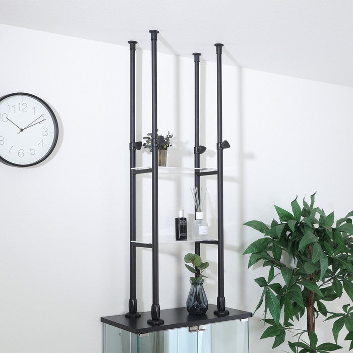 上置き突っ張りシェルフ BAAL BK CW2716-C0 ブラック 幅390×奥行250×高さ800?1310mm fj-63940の画像