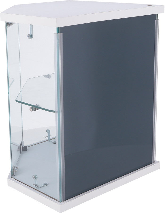 卓上ガラスコレクションケース コーナー WH G309 ホワイト 幅350×奥行350×高さ425mm fj-63947の画像