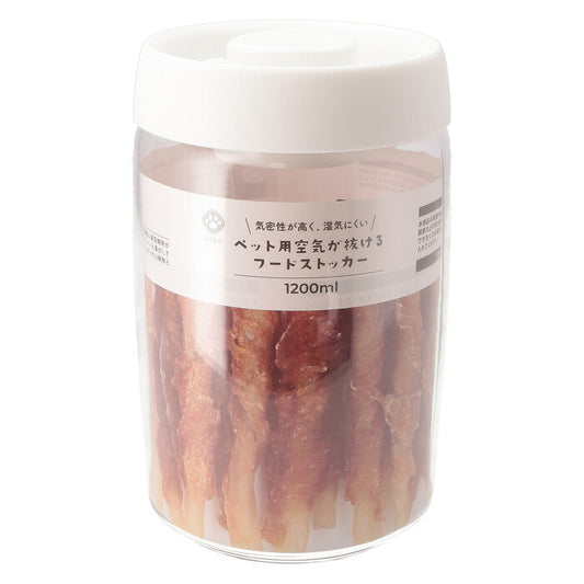 ストッカー ペット用 空気が抜ける 1200ml ホワイト 完成品 W109×D109×H170mm 0.225kg fj-64682の画像