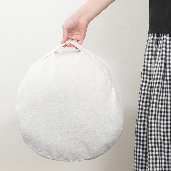 収納できる クッション カバー シュシュ まるS IV アイボリー 幅380×奥行380×高さ170 fj-65081の画像