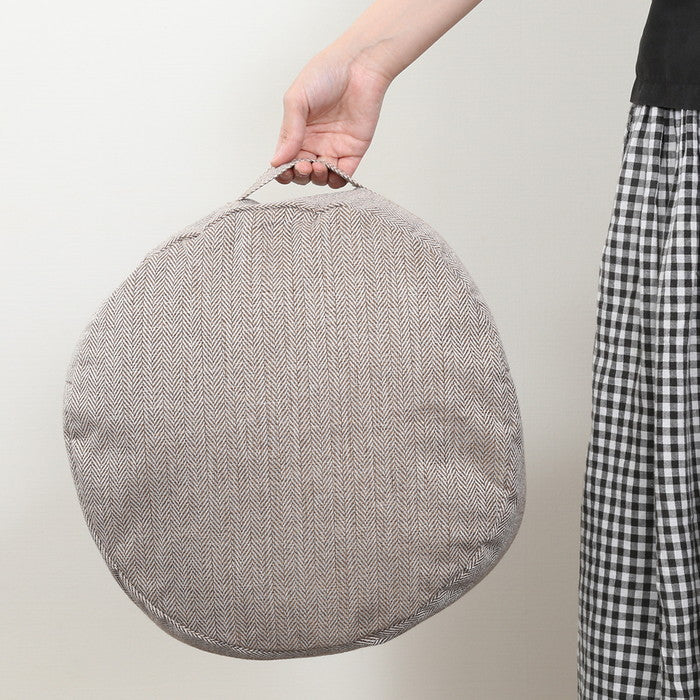 収納できる クッション カバー シュシュ まるS LBR ライトブラウン 幅380×奥行380×高さ170 fj-65082の画像