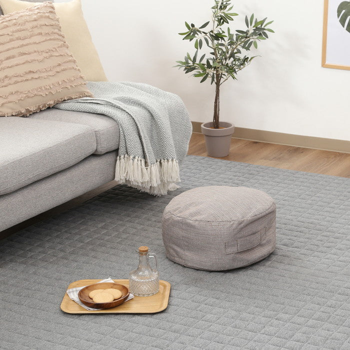 収納できる クッション カバー シュシュ まるS LBR ライトブラウン 幅380×奥行380×高さ170 fj-65082の画像