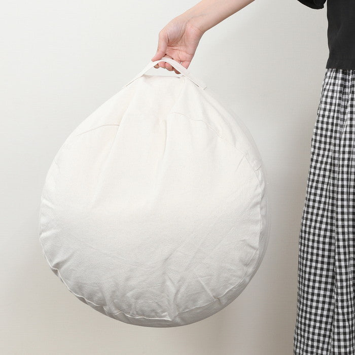 収納できる クッション カバー シュシュ まるM IV アイボリー 幅500×奥行500×高さ280 fj-65084の画像