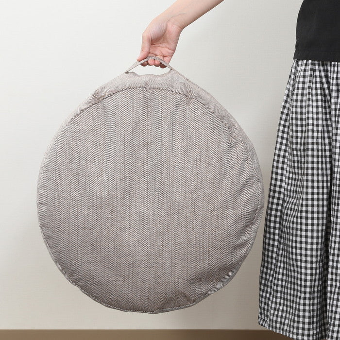 収納できる クッション カバー シュシュ まるM LBR ライトブラウン 幅500×奥行500×高さ280 fj-65085の画像