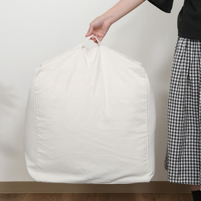 収納できる クッション カバー シュシュ M IV アイボリー 幅500×奥行500×高さ280 fj-65090の画像