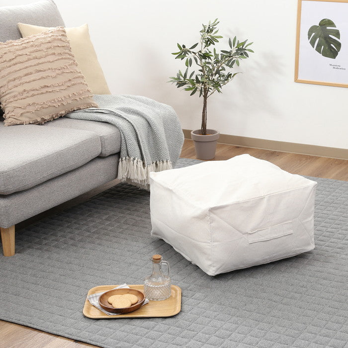 収納できる クッション カバー シュシュ M IV アイボリー 幅500×奥行500×高さ280 fj-65090の画像