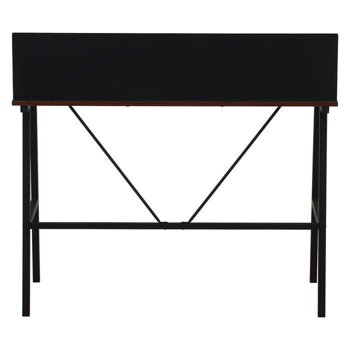 デスク マグネット 対応 バックパネル付き フィーノBR BK ブラウン ブラック 組立品 W1100×D500×H980mm 11.45kg fj-65273の画像