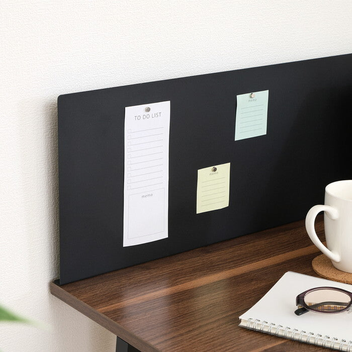 デスク マグネット 対応 バックパネル付き フィーノBR BK ブラウン ブラック 組立品 W1100×D500×H980mm 11.45kg fj-65273の画像