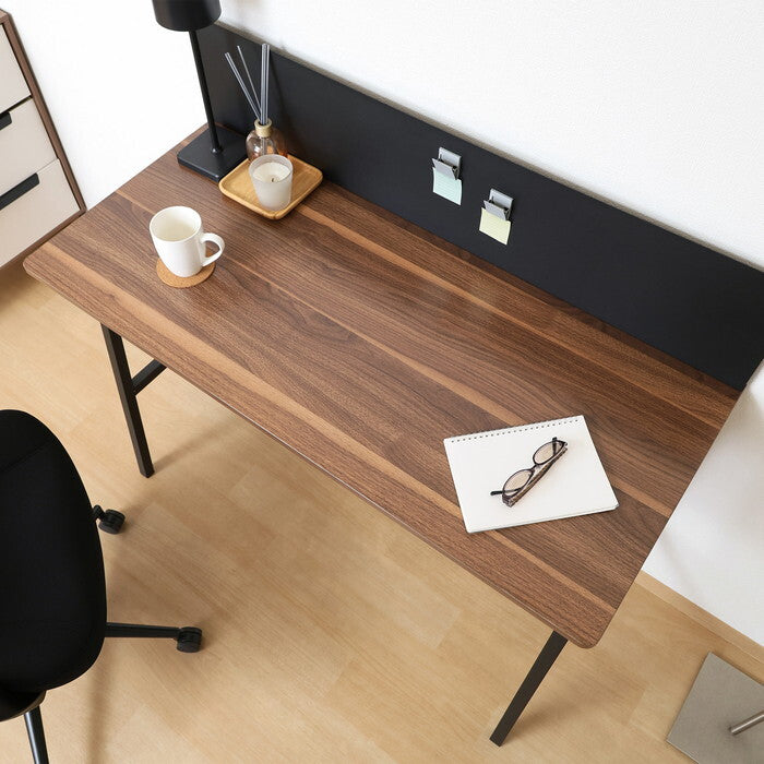 デスク マグネット 対応 バックパネル付き フィーノBR BK ブラウン ブラック 組立品 W1100×D500×H980mm 11.45kg fj-65273の画像