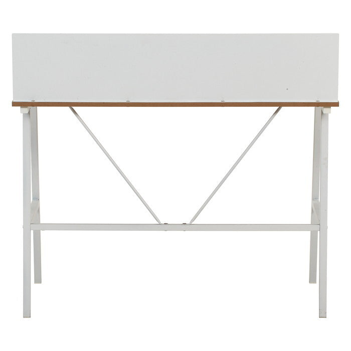 デスク マグネット 対応 バックパネル付き フィーノNA WH ナチュラル ホワイト 組立品 W1100×D500×H980mm 11.45kg fj-65274の画像