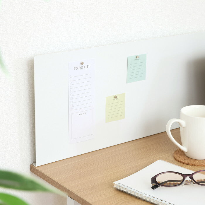 デスク マグネット 対応 バックパネル付き フィーノNA WH ナチュラル ホワイト 組立品 W1100×D500×H980mm 11.45kg fj-65274の画像