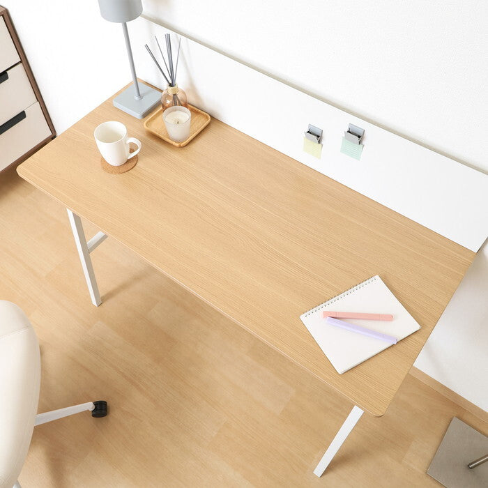 デスク マグネット 対応 バックパネル付き フィーノNA WH ナチュラル ホワイト 組立品 W1100×D500×H980mm 11.45kg fj-65274の画像