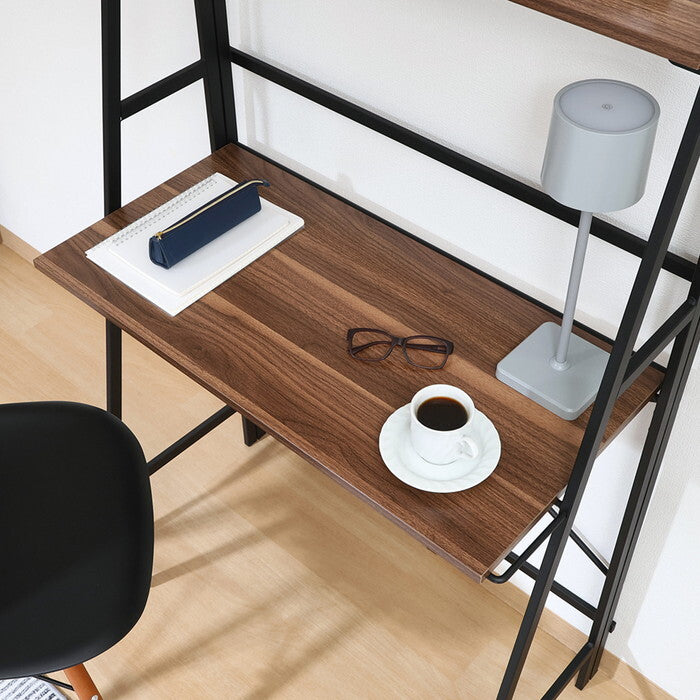 デスク フォールディング タワータイプ ペルル BR BK ブラウン ブラック 組立品 W810×D410×H1375mm 10kg fj-65275の画像