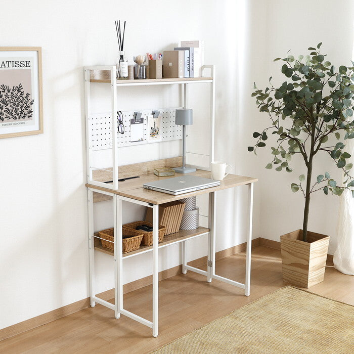 デスク マルチ フォールディング ゼファー NA WH ナチュラル ホワイト 組立品 W800×D570×H1360mm 16.5kg fj-65277の画像