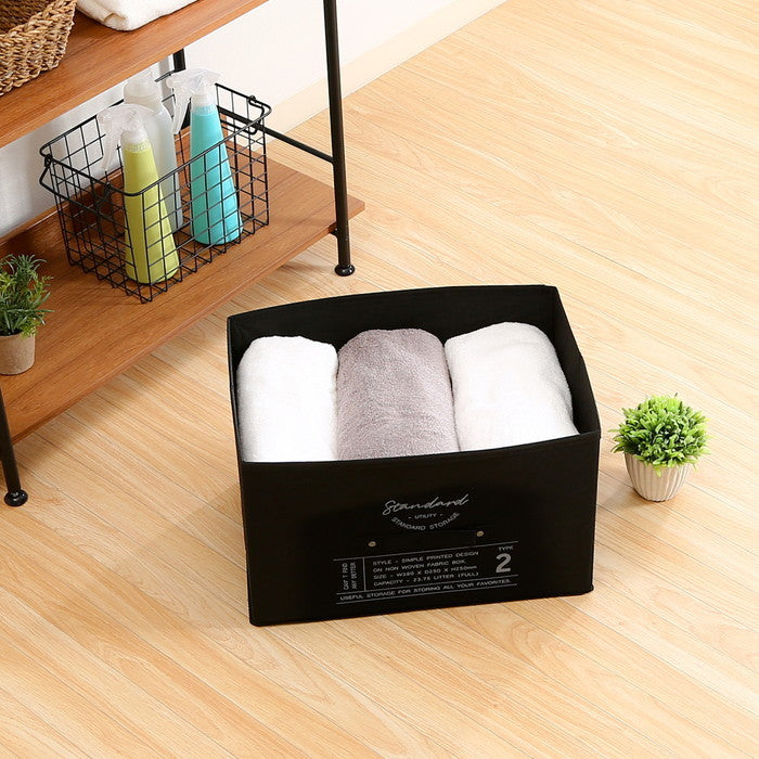 不織布インナーボックス スタンダード BK 70452 ブラック 幅380×奥行250×高さ250 fj-65282の画像