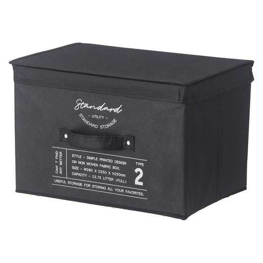蓋付不織布インナー ボックス スタンダード BK 70455 ブラック 幅380×奥行250×高さ250 fj-65285の画像