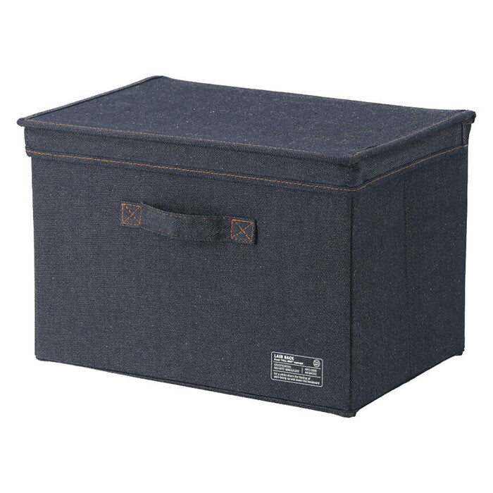 インナーボックス LB デニム調 インナー ボックス 蓋付 ブルー 完成品 W380×D260×H260mm 0.7kg fj-67310の画像