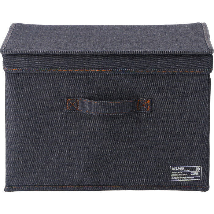 インナーボックス LB デニム調 インナー ボックス 蓋付 ブルー 完成品 W380×D260×H260mm 0.7kg fj-67310の画像