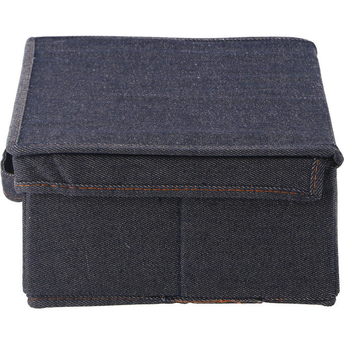 LB デニム調 インナーボックス 横ハーフ 蓋付 ブルー 幅380×奥行260×高さ130 fj-67312の画像