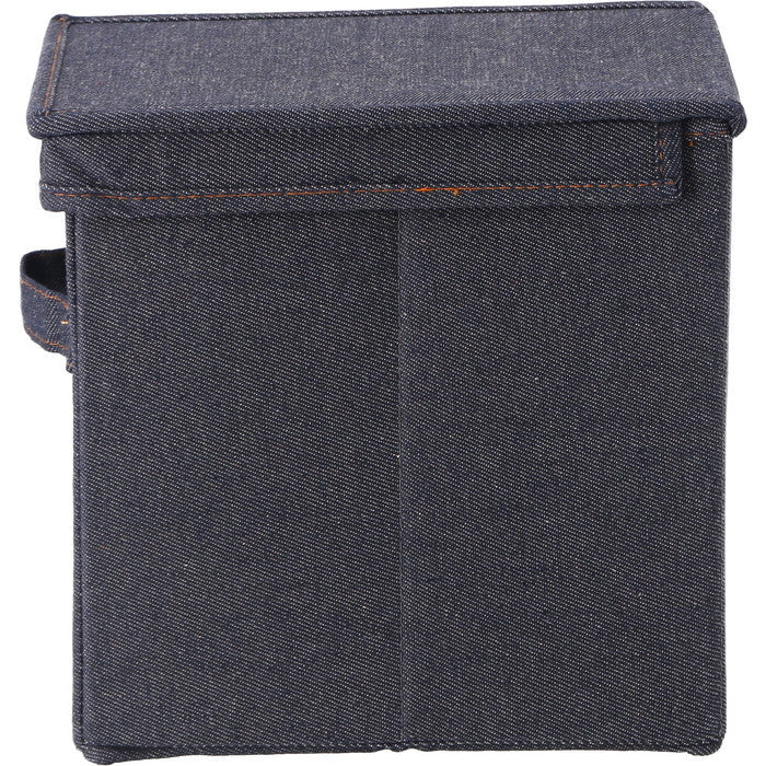 LB デニム調 インナーボックス 縦ハーフ 蓋付 ブルー 幅180×奥行260×高さ260 fj-67313の画像