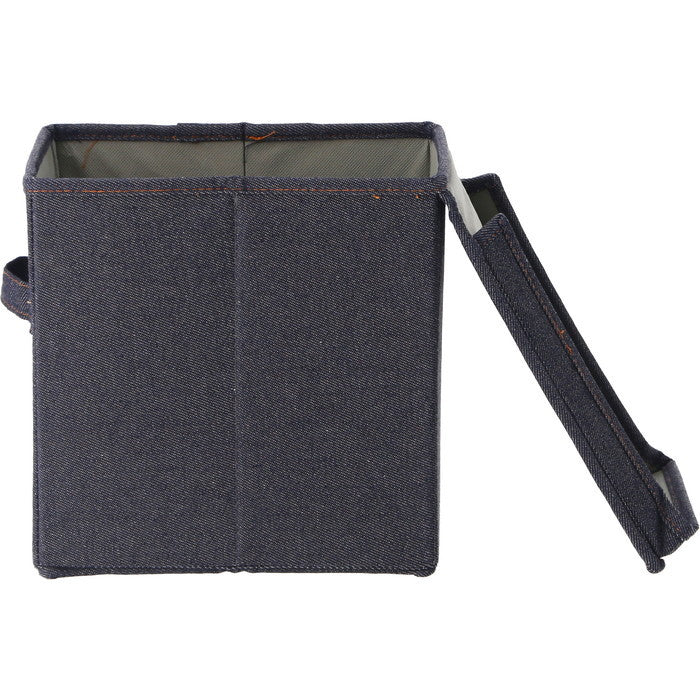 LB デニム調 インナーボックス 縦ハーフ 蓋付 ブルー 幅180×奥行260×高さ260 fj-67313の画像