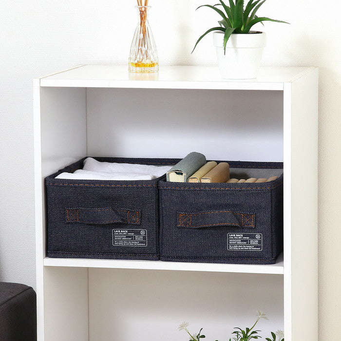 LB デニム調 インナーボックス クォーター2Pセット ブルー 幅180×奥行260×高さ130 fj-67314の画像