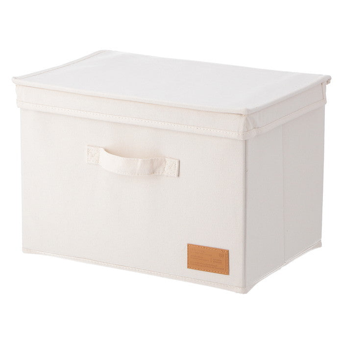 LB キャンバス調 インナーボックス 蓋付 アイボリー 幅380×奥行260×高さ260 fj-67315の画像