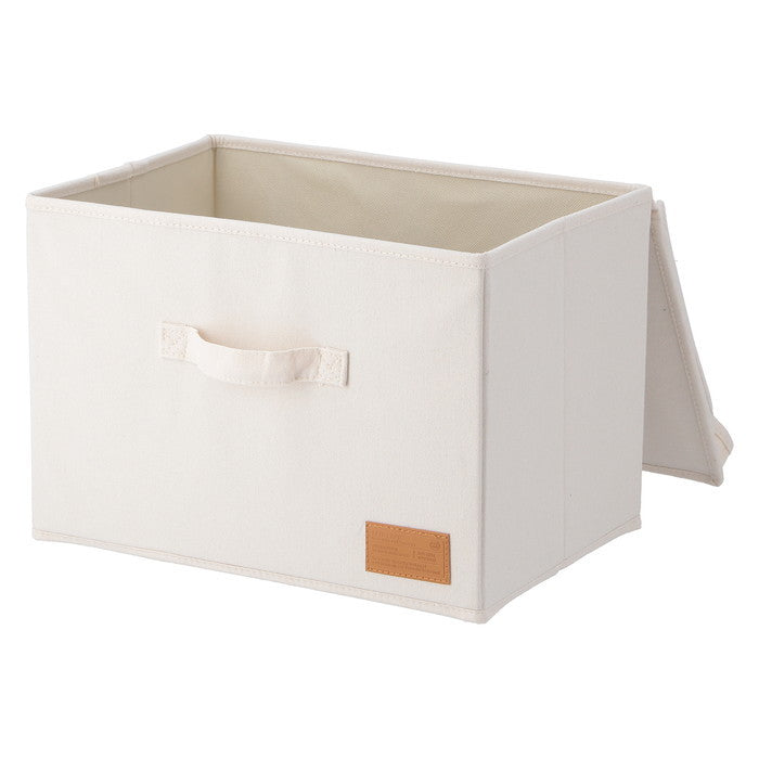 LB キャンバス調 インナーボックス 蓋付 アイボリー 幅380×奥行260×高さ260 fj-67315の画像