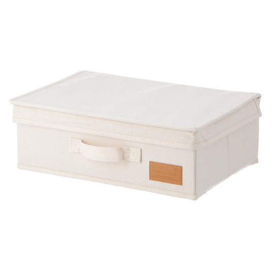 LB キャンバス調 インナーボックス 横ハーフ蓋付 アイボリー 幅380×奥行260×高さ130 fj-67317の画像