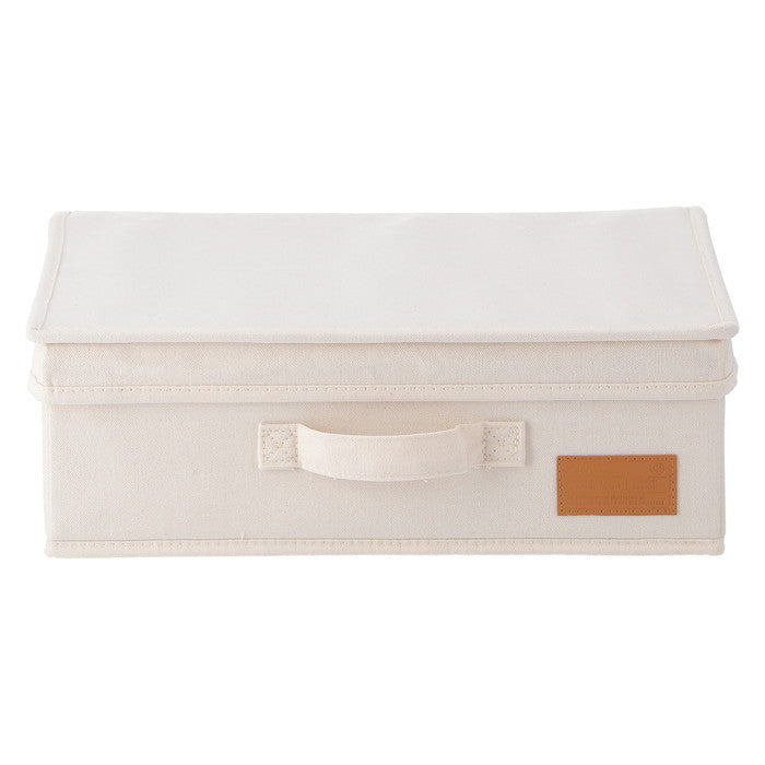 LB キャンバス調 インナーボックス 横ハーフ蓋付 アイボリー 幅380×奥行260×高さ130 fj-67317の画像