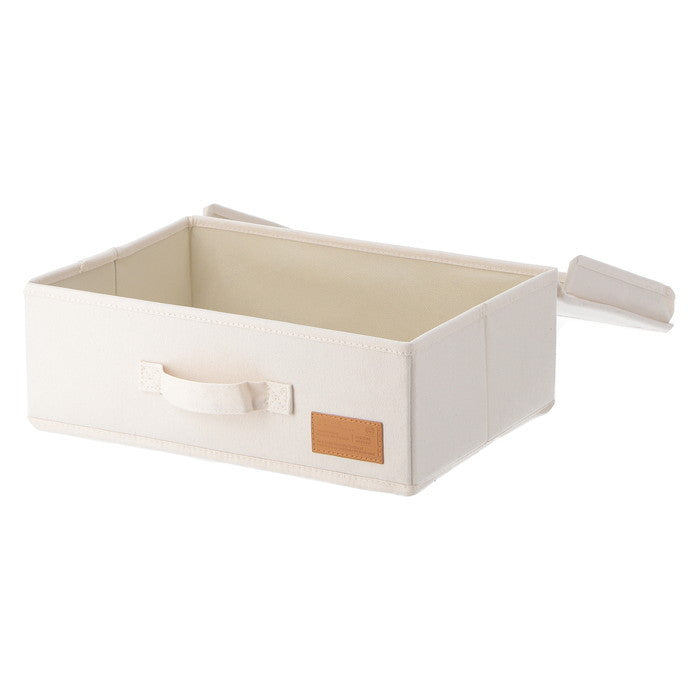 LB キャンバス調 インナーボックス 横ハーフ蓋付 アイボリー 幅380×奥行260×高さ130 fj-67317の画像