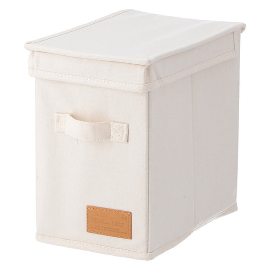 LB キャンバス調 インナーボックス 縦ハーフ蓋付 アイボリー 幅180×奥行260×高さ260 fj-67318の画像