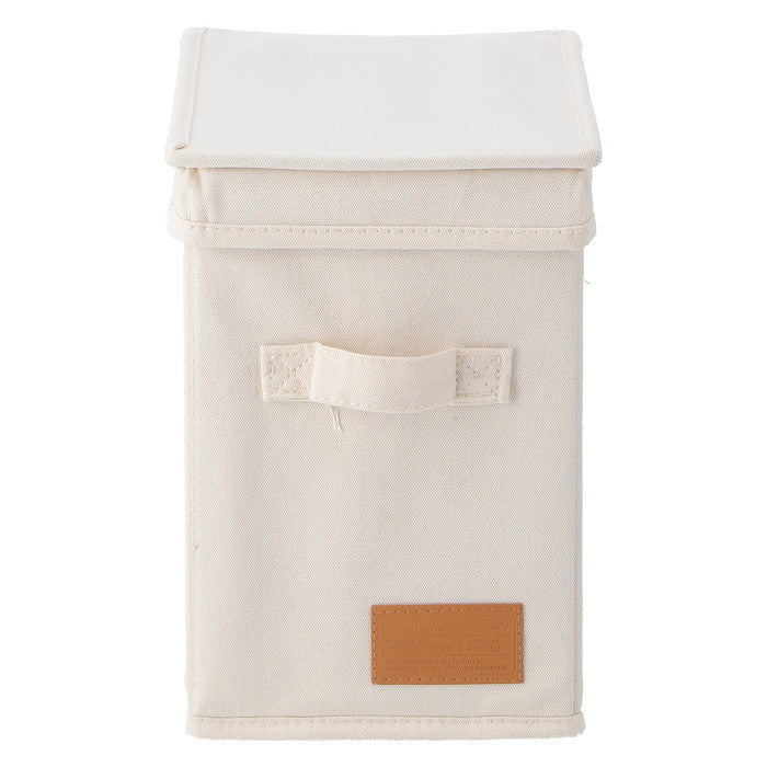 LB キャンバス調 インナーボックス 縦ハーフ蓋付 アイボリー 幅180×奥行260×高さ260 fj-67318の画像