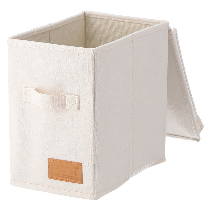 LB キャンバス調 インナーボックス 縦ハーフ蓋付 アイボリー 幅180×奥行260×高さ260 fj-67318の画像