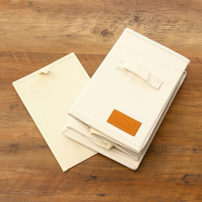 LB キャンバス調 インナーボックス 縦ハーフ蓋付 アイボリー 幅180×奥行260×高さ260 fj-67318の画像