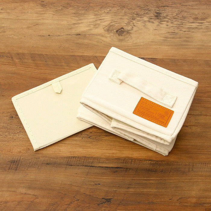 LB キャンバス調 インナーボックス クォーター2Pセット アイボリー 幅180×奥行260×高さ130 fj-67319の画像