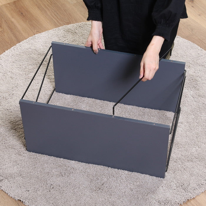 EZBO ワイヤーラック2段 60幅 ダークグレー 幅610×奥行310×高さ400 fj-67321の画像