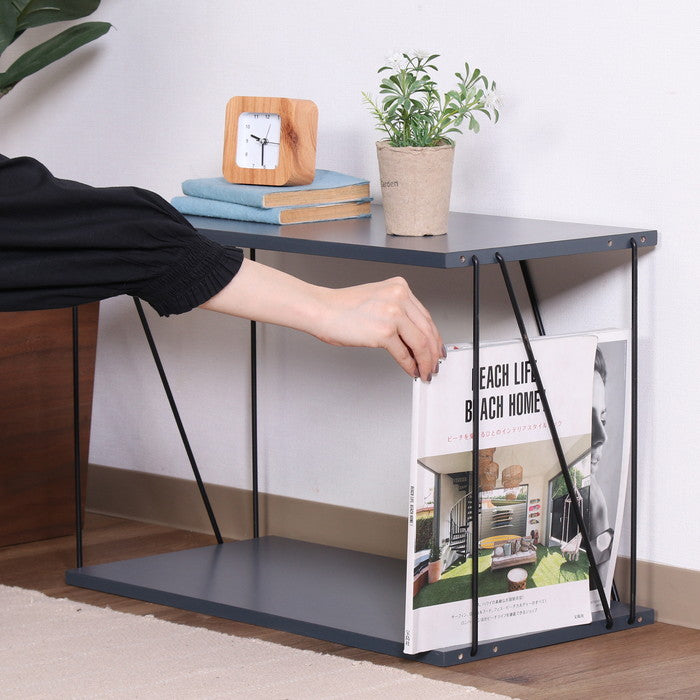 EZBO ワイヤーラック2段 60幅 ダークグレー 幅610×奥行310×高さ400 fj-67321の画像