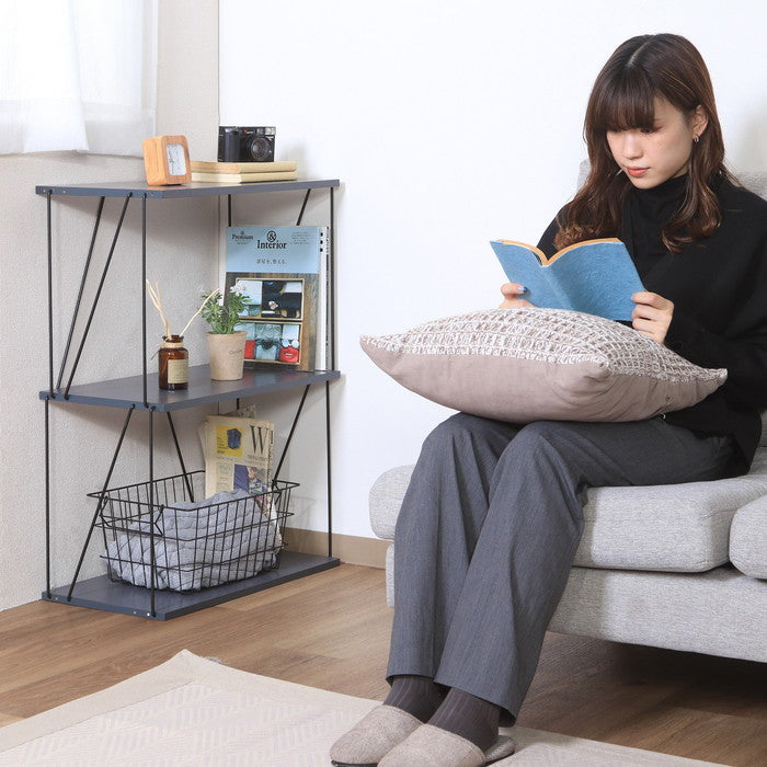 EZBO ワイヤーラック3段 60幅 ダークグレー 幅610×奥行310×高さ785 fj-67322の画像