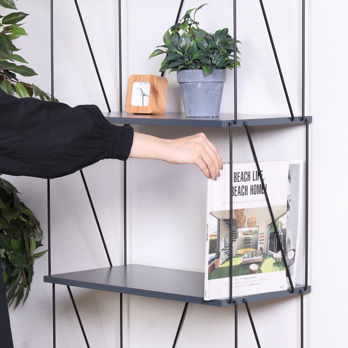 EZBO ワイヤーラック5段 60幅 ダークグレー 幅610×奥行310×高さ1555 fj-67324の画像